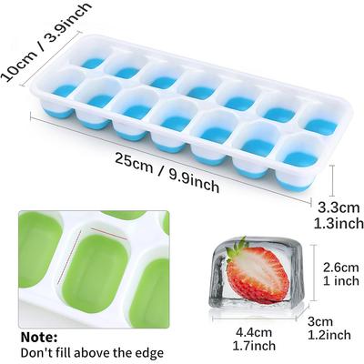 Easy-Release Ice Cube Tray 14 Ice Cube Molds with Lids Stackable Ice Cube Molds for Chilling Drinks Whiskeys Cocktails JT484