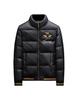 Men's Winter Stand Collar Slim Fit Embroidered Down Jacket - Warm White Duck Down, Plus Size European Trendy Outerwear