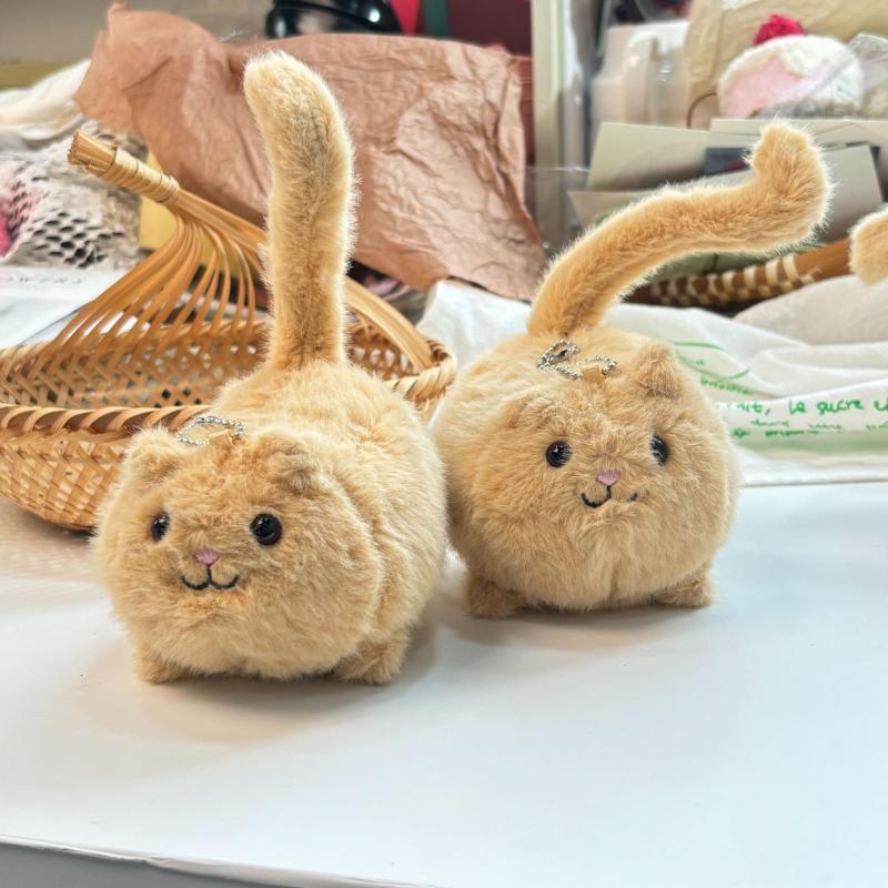 Small Cat Plush Doll Keychains Cute Toys Backpack Pendant Decoration For Woman Girl Birthday Gift Jewelry Accessories