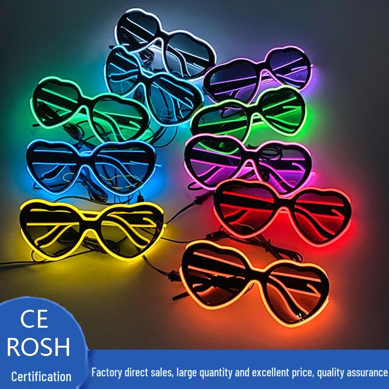 Occhiali da Sole Luminosi a LED a Forma di Cuore per Feste