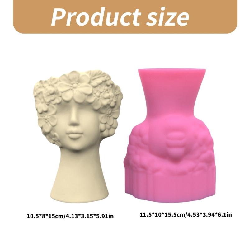 Silicone Flower Vase Molds Concrete Molds Artistic Human Figure Shape Silicone Planter Molds Succulent Planter Molds