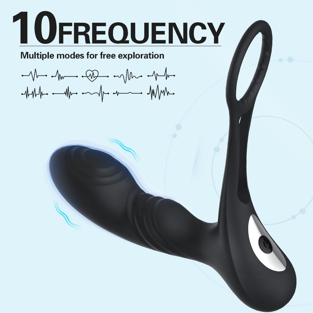 Double Ring Warming Prostate 10 Frequency Rear Court Massager for