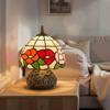 Handcrafted Classic Stained Glass Bedside Lamp Tiffany Style Table Lamp With Sculpted Dragonfly Base Multi Coloured