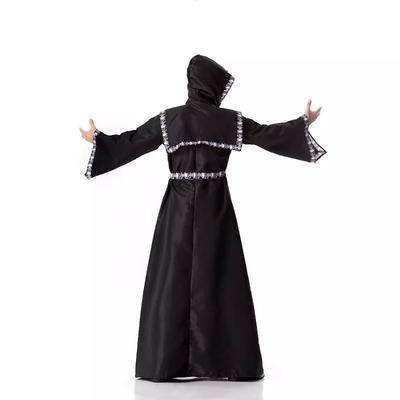Halloween Zauberer Tod spielt schwarzer Totenkopf Kostüm Erwachsener Robe Maskerade Kostüm