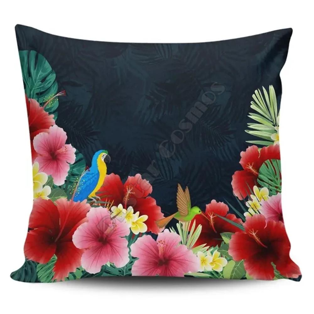 Fiori Hawaiani Copricuscini Copricuscini Cuscino Decorativo Decorazione per la Casa Stampa su Due Lati