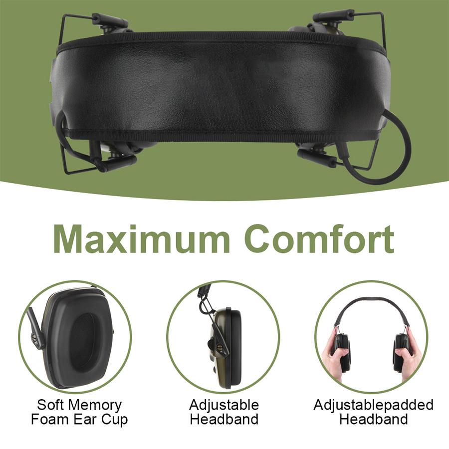 Tactical Electronic Shooting Earmuff Case Anti-noise Headphone Sound Amplification Hearing Protection Headset Foldable Earmuffs