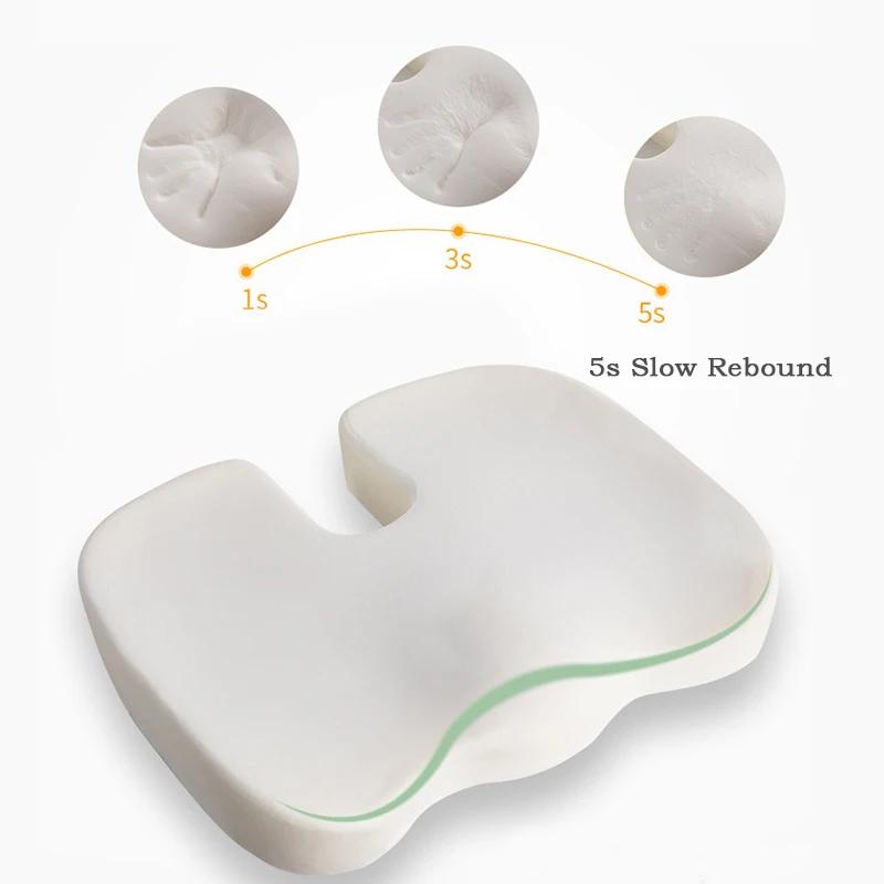 Orthopedics Hemorrhoids Seat Cushion Memory Foam Car Rebound Cushion Office Chair Lumbar Support Pain Relief Breathable Pillow