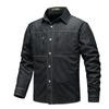 Retro Denim Shirt Men's Spring New Loose Plus Size Shirt Lapel Jacket
