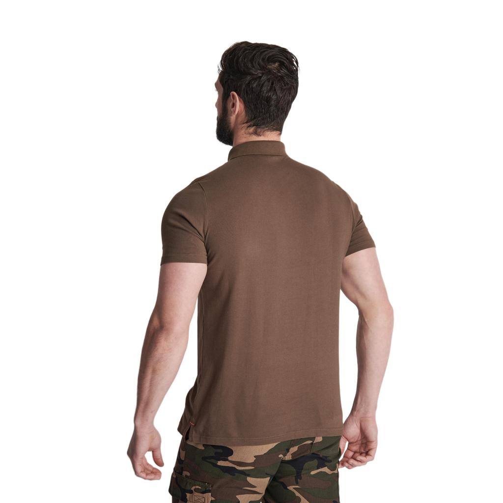 DECATHLON 500 Series Solid Color Sporty Breathable Soft Polo Shirt Men's Black Wood Color