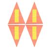  4 Pcs Reflective Warning Flag Bikes Trailer Children's Bicycle Advertising Pennant Safety Replacement Car Pole