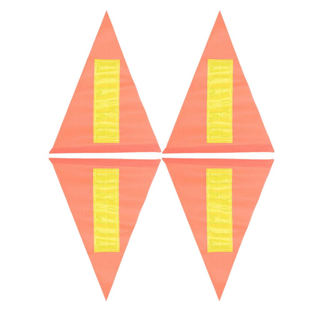 4 Pcs Reflective Warning Flag Bikes Trailer Children's Bicycle Advertising Pennant Safety Replacement Car Pole