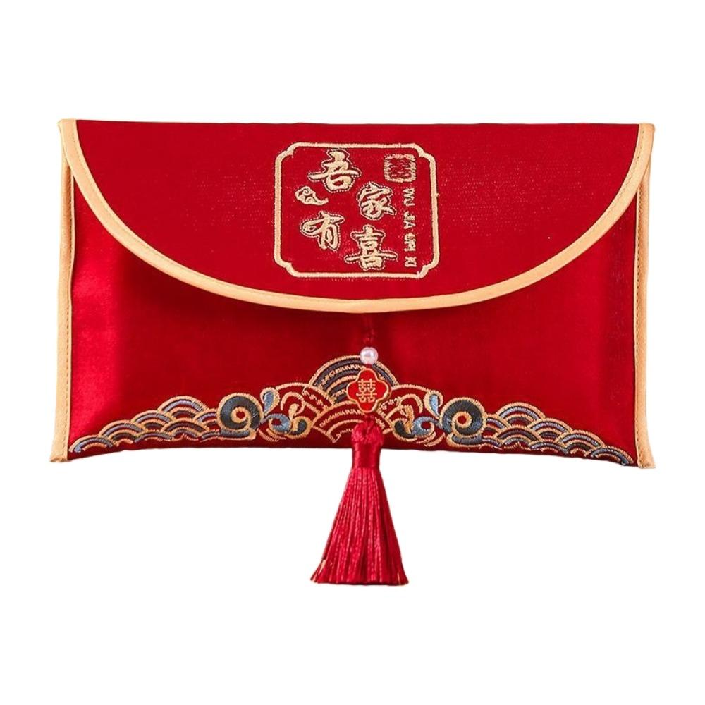 Brocade Cloth Tassel Brocade Red Envelope Spring Festival New Year Money Bag  Party Gifts