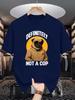 Sunglasses Pug Dog Graphic Unisexs Crew Neck T Shirt Definitely Not A Cop Funny Slogan Print Short Sleeve Casual Cotton Daily Tops