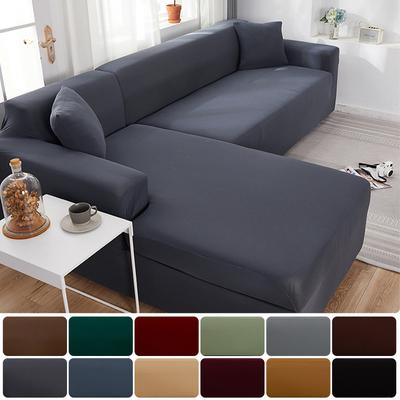 Plain Corner Sofa Covers for Living Room Elastic Spandex Couch Cover Stretch Slipcovers L Shape Sofa Need Buy 2pcs Sofa Cover