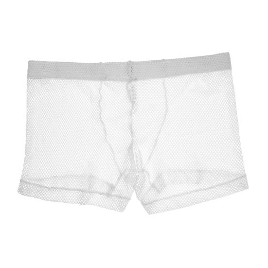 Men Boxers See-through Mesh Thin Low Waist Elastic Soft Breathable Solid Color U Convex Anti-septic Men Underpants Underwear