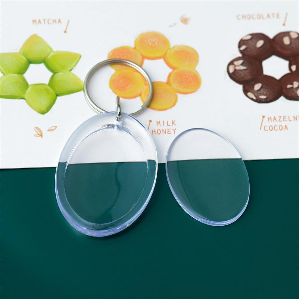 2-5Pcs/Pack Transparent Rectangle Blank Acrylic Insert Keychain Photo Picture Frame Keyring Holder DIY Split Ring KeyChain Gift