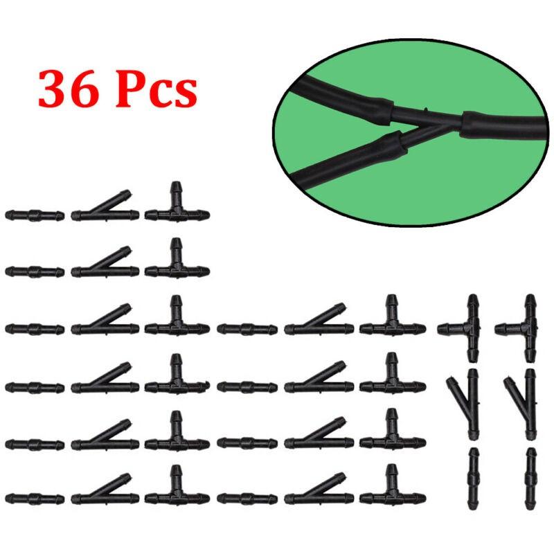 

36pcs Hose Connector Black Fittings Joiner Splitter
