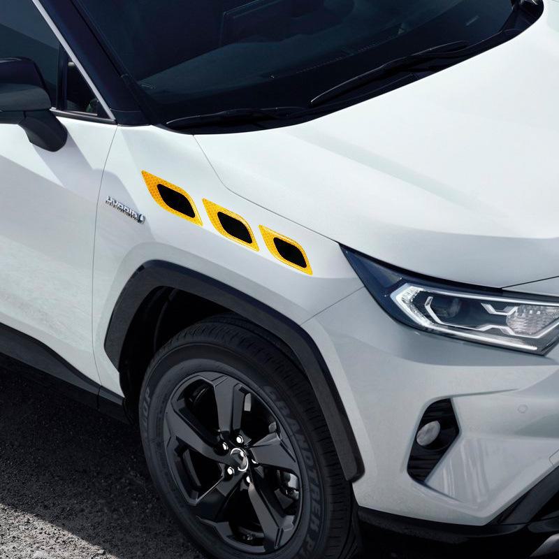 Car Side Anti-Collision Stripe - Protects Door Handle, Rearview Mirror, and Prevents Scratches. Reflective Warning Sticker for Bump Prevention.