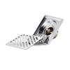 Modern Bathroom Accessories 10x10cm Shower Floor Drain Cover Tile Insert Brass Anti-Odor Chrome Finish Brushed Surface