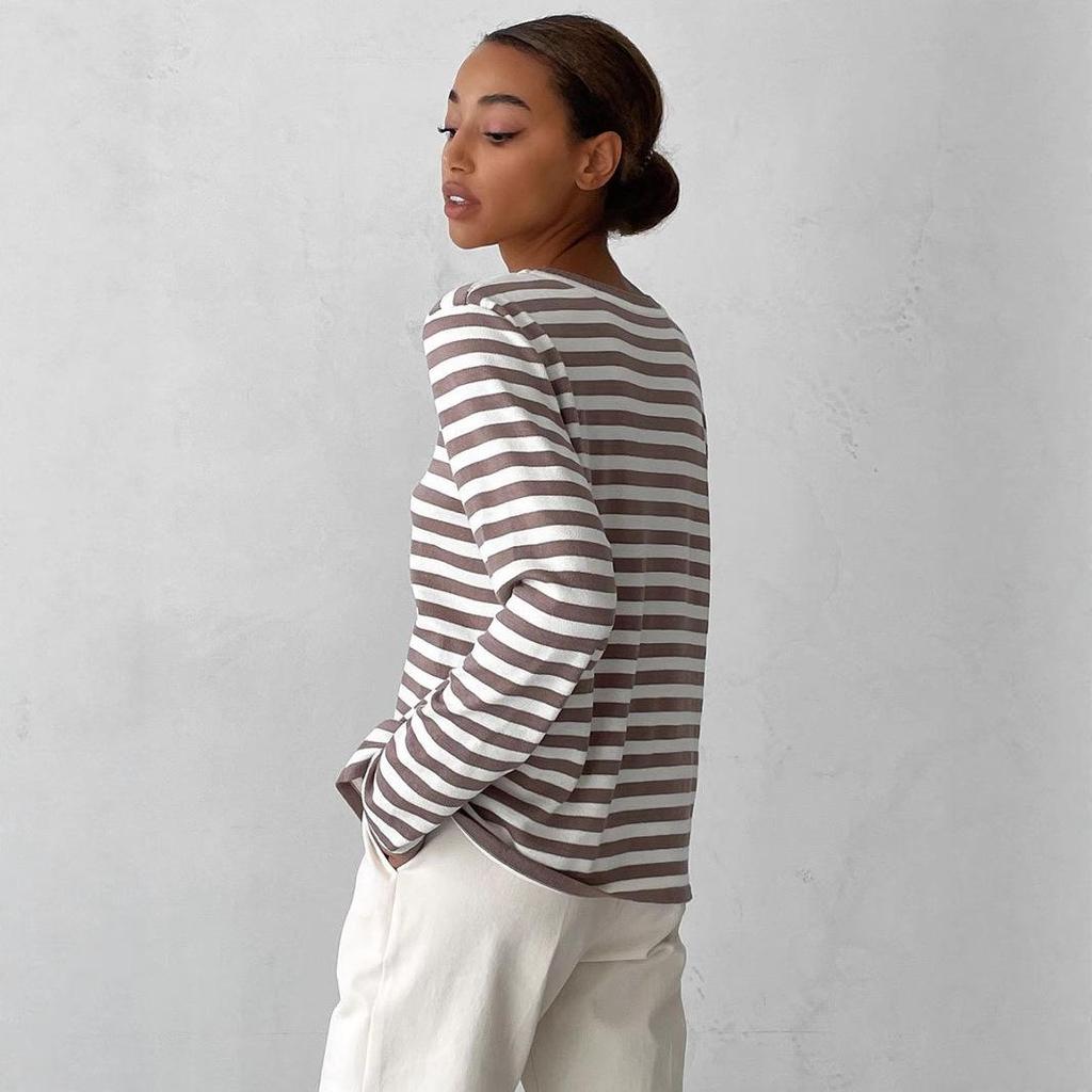 2025 Spring Retro Striped Women's Sweater: Classic European & American Style