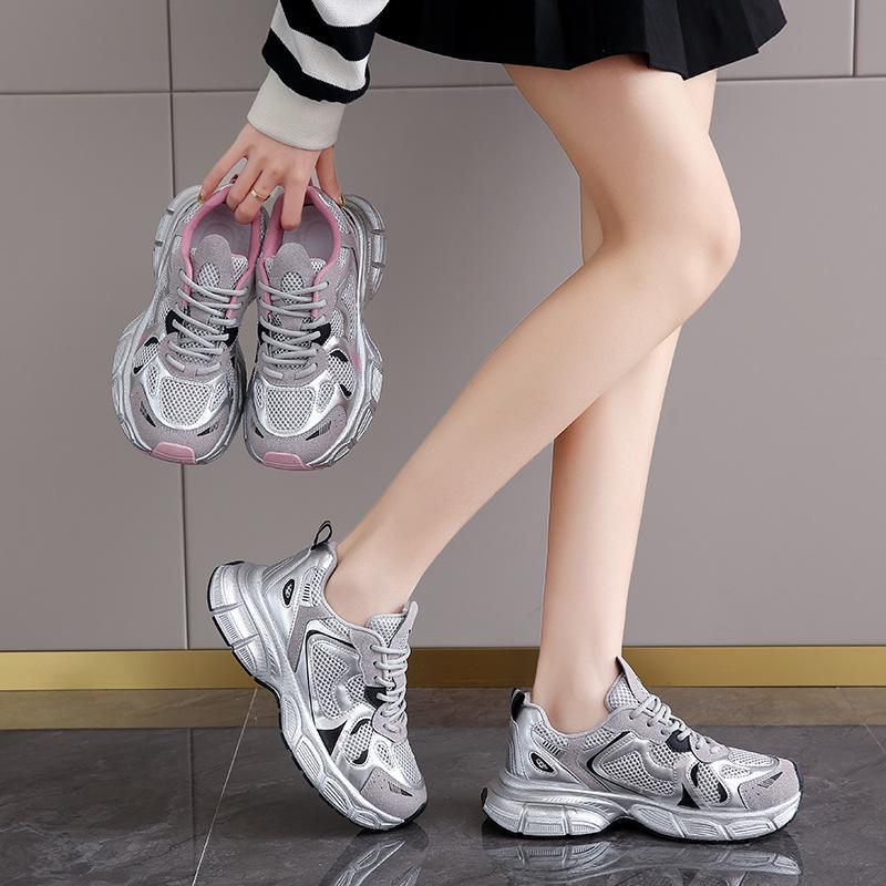 New Dad Shoes for Women's Spring Student Sports Running Shoes Casual Shoes Thick Sole Height