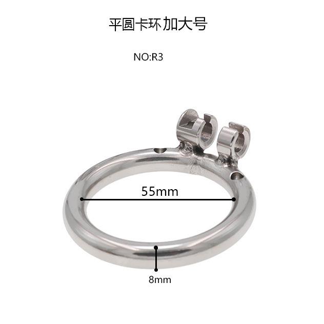 Stainless Steel Chastity Lock with Snap Ring Two Flat Round and Oval Can Be Equipped with a Variety of Headstall SM Sex Toys
