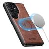 Frosted Feel Faux Leather Magnet Wireless Charging Phone Case  for Samsung Galaxy S26 Ultra S25 S24 S23 S22
