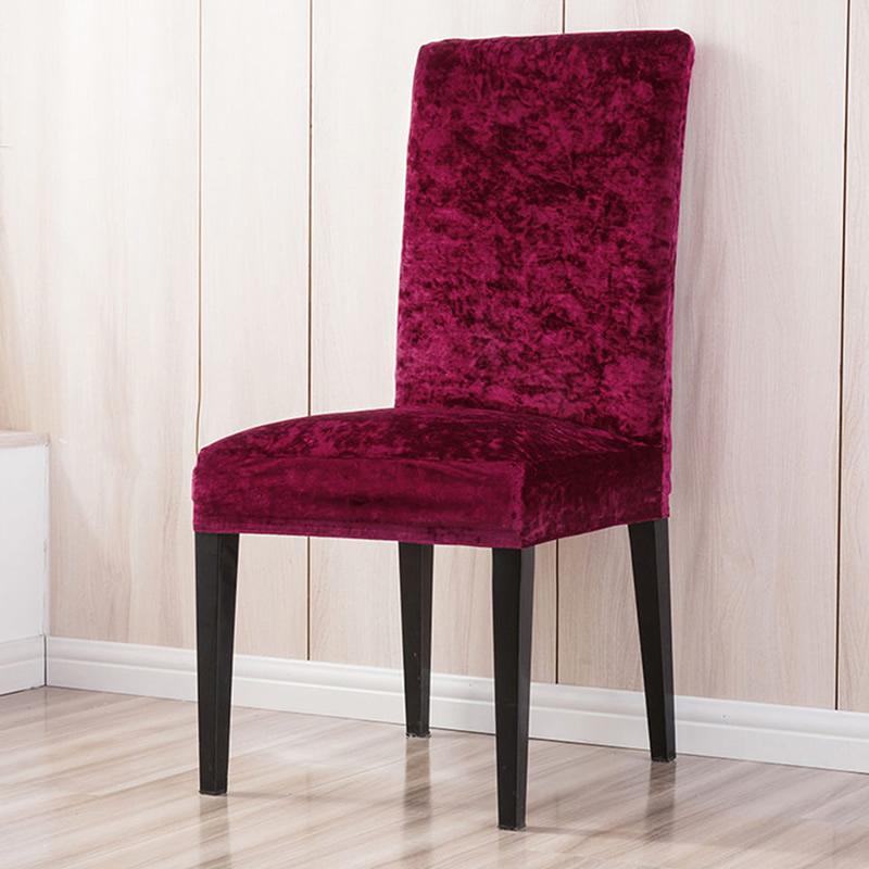 Kadife Parlak Kumaş Ucuz Sandalye Yemek Odası için Evrensel Boyutu Streç Sandalye Kapakları Koltuk Kılıfı Slipcovers Kapakları