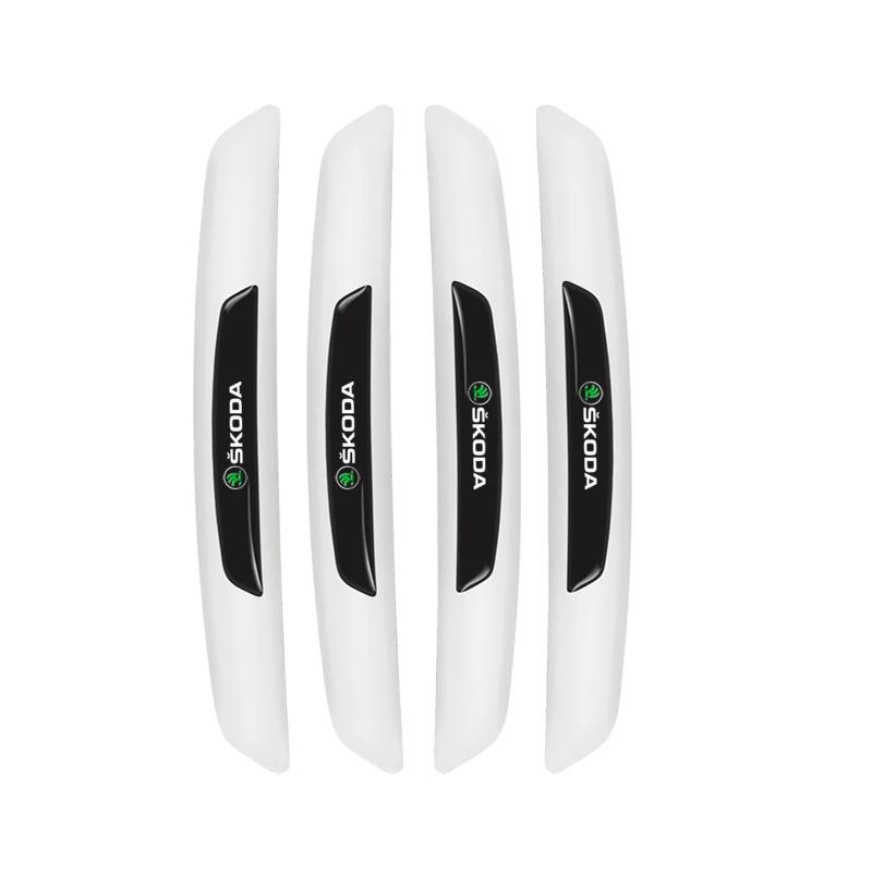 Car Sticker 4Pcs Rubber Anti Collision Strip Car Door Rearview Mirror Protector Stickers For Skoda Mk3 Yeti Kamiq Kodiaq Karoq O Ulnm83