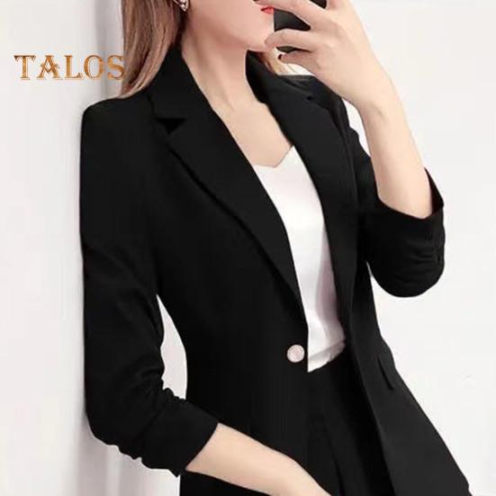 2Pcs/Set Coat Skirt Set Women Spring Autumn Lapel Long Sleeve Single Button Suit Coat Pleated Mini Skirt Set Solid Color Set