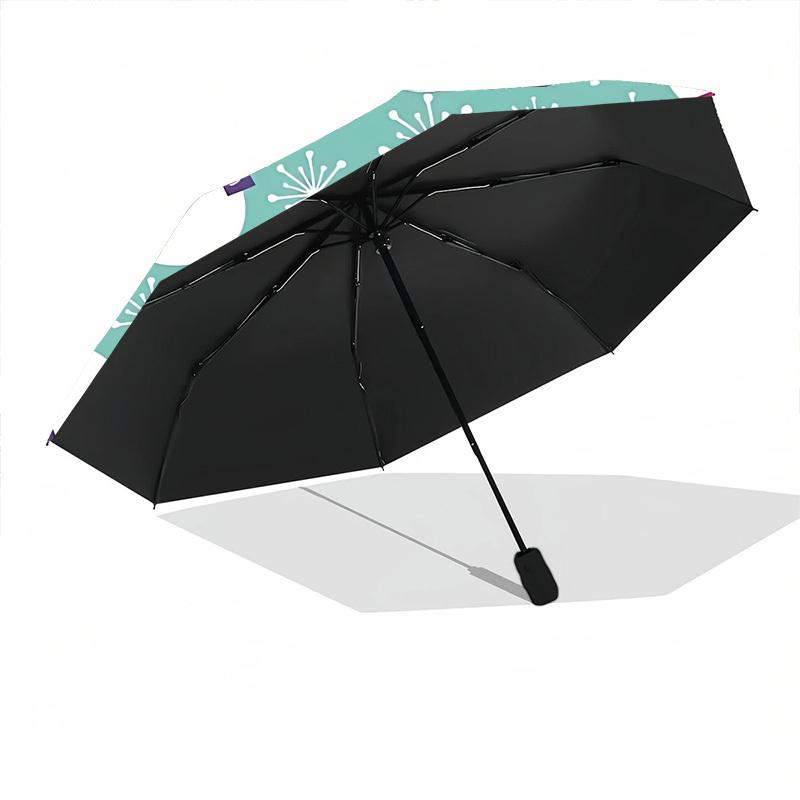 1pc Snowman Pattern Automatic Folding Umbrella Durable Iron Frame,All Seasons Home Travel Outdoor Multifunctional Umbrella Yy251115055