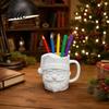 Festive Garden Stake Decoration 3D Printed Santa Claus Pen Holder with Handle Christmas Decorative Stationery Organizer Large Holiday Desk
