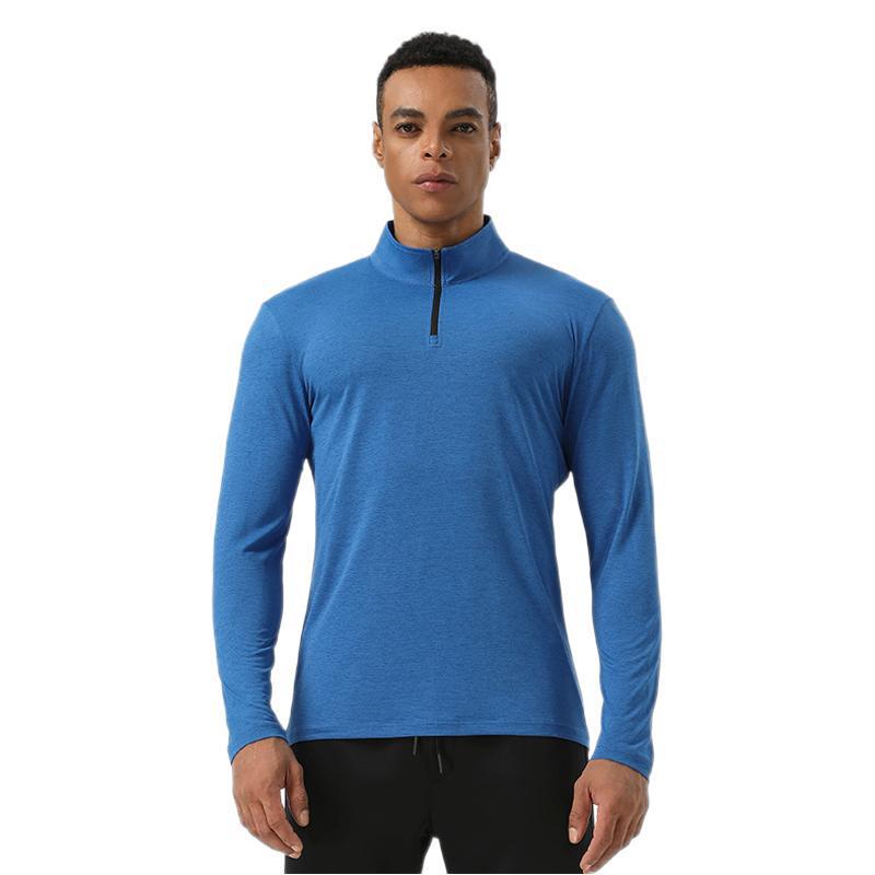 Men's Moisture-Wicking Half-Zip Long-Sleeve Henley for Hiking, Fitness, and Running