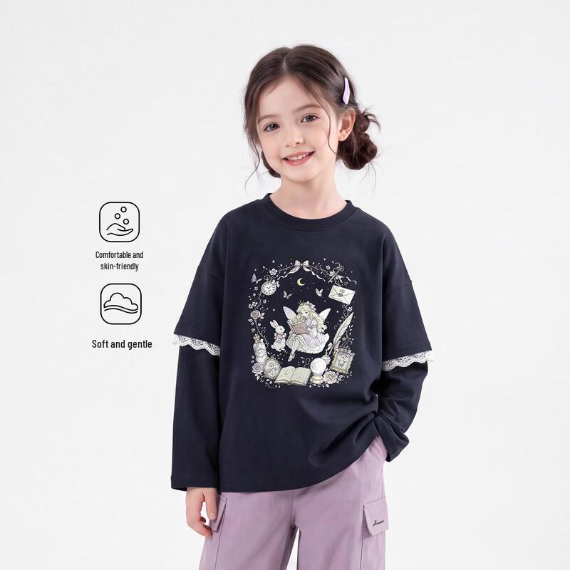 Magical Childhood Girls' Cartoon Print Long Sleeve T-Shirt