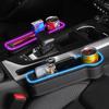 1pcs New Car Crevice Storage Box with 2 USB Charger Colorful LED Seat Gap Slit Pocket Seat Organizer Card Phone Bottle Cups Holder