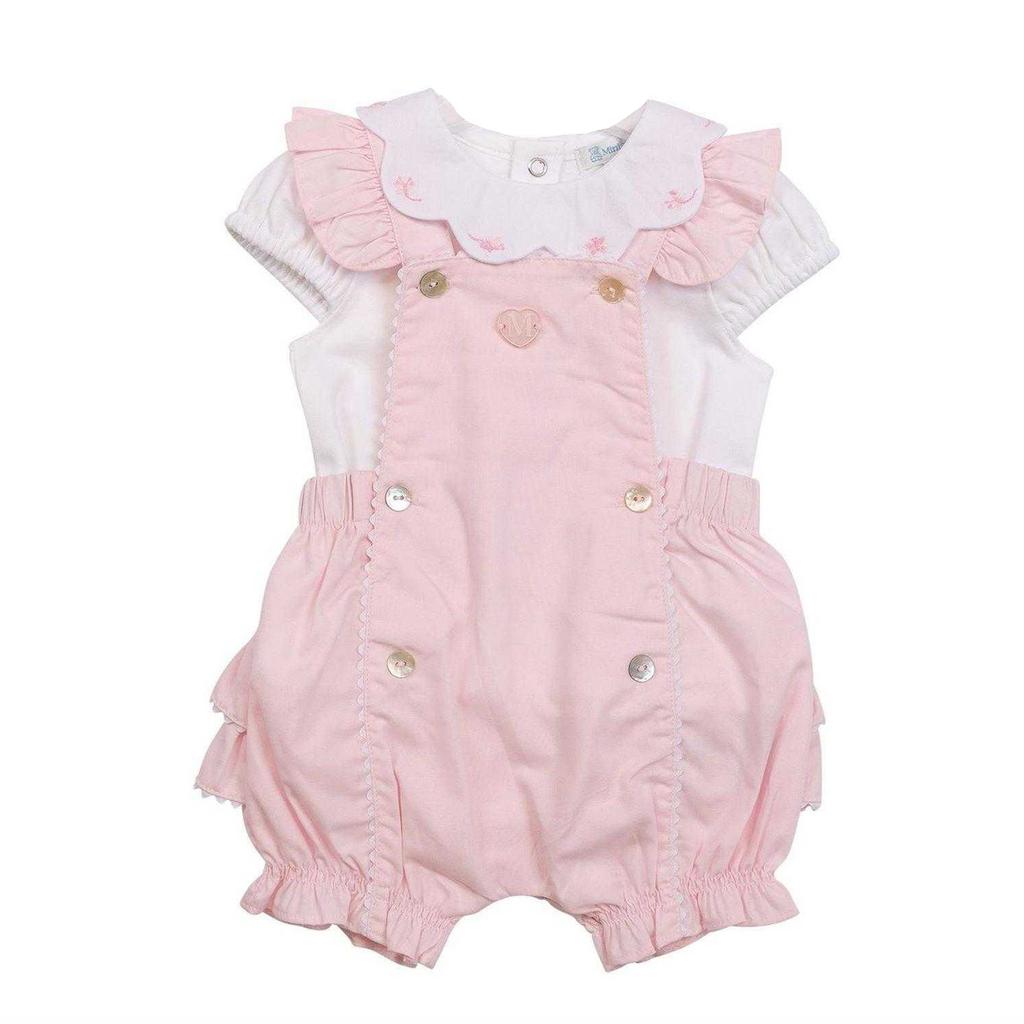 Mintini Baby Girls Scalloped Edge Top & Shorts Set