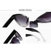 Retro Cat Eye Sunglasses Women Gradient Lens UV400 Protection Unisex Wide Leg Design Fashion Shades