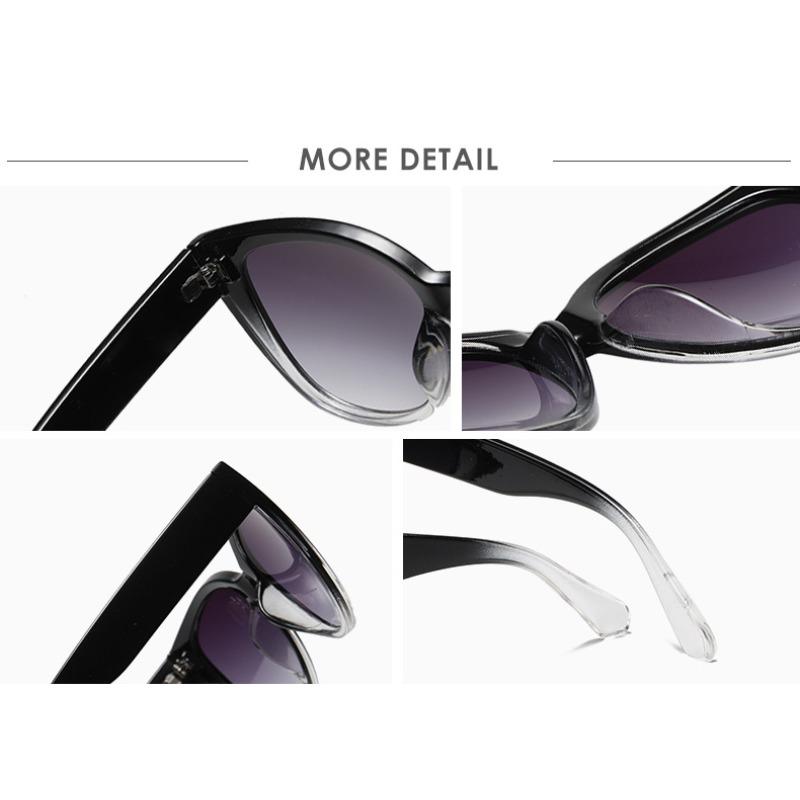 Retro Cat Eye Sunglasses Women Gradient Lens UV400 Protection Unisex Wide Leg Design Fashion Shades