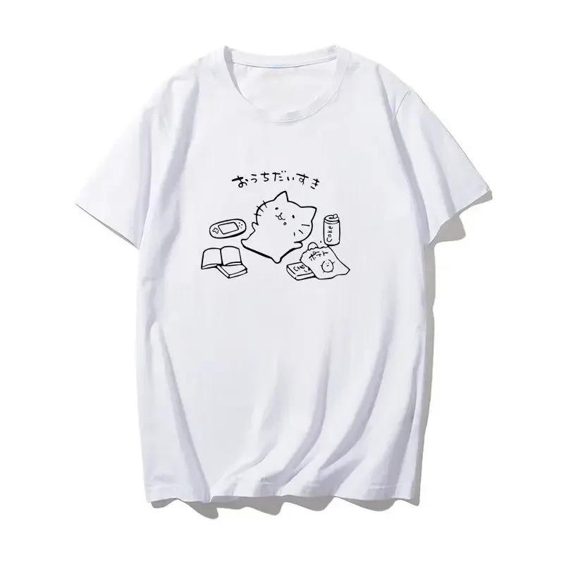 Anime print summer casual Tshirt Korean Tshirt fashion Japanese Camisetas street short sleeved round neck Womens Tshirt