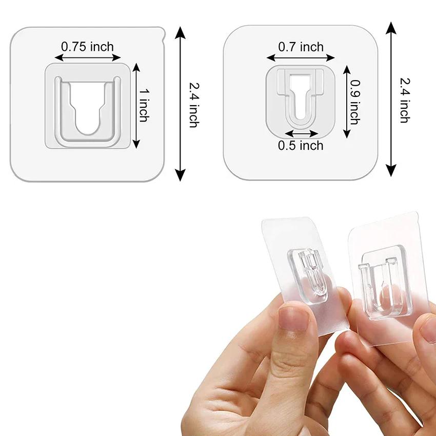 

WIKHOSTAR Двусторонние самоклеящиеся настенные крючки Прозрачные присоски Крючки-присоски Многоцелевые крючки Настенный держатель для хранения 1 Sets прозрачный
