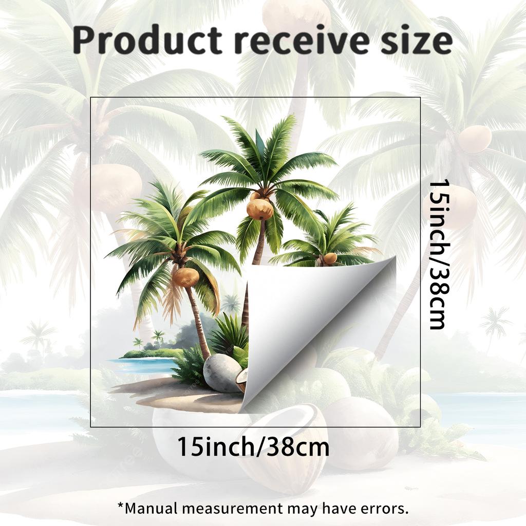 Tropical Coconut Island Landscape Self Adhesive Living Room Bedroom Balcony Stickers