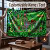Fantasy Magic Theme Throw Blanket Custom Name Text Personalized Blanket Soft Cozy Blanket for Home Sofa Bed