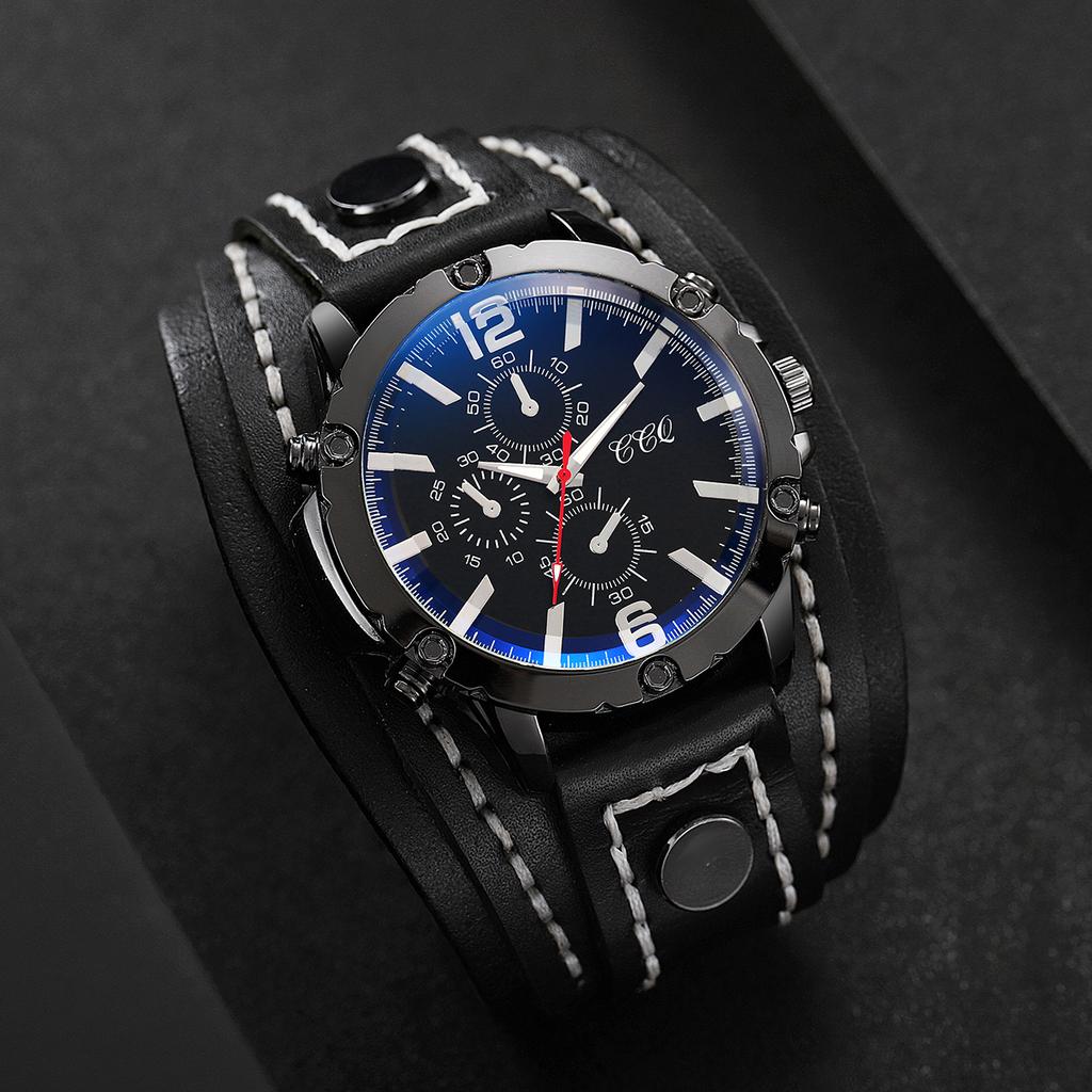 Lässige Herrenuhr Vintage Lederarmband Herren Analog Quarzuhren