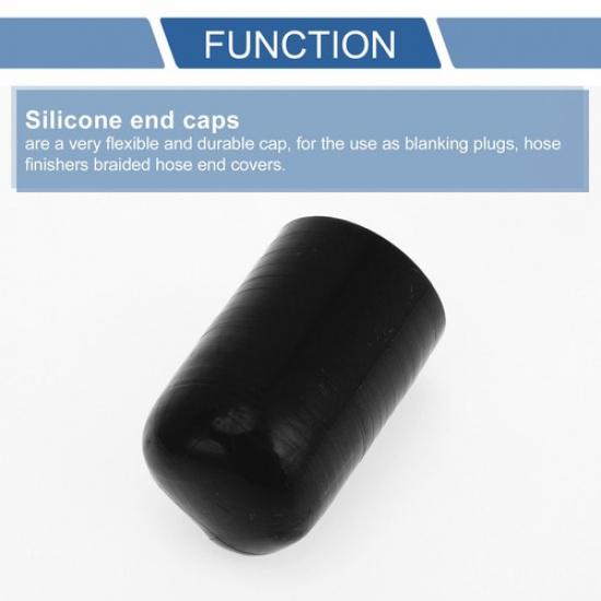 50mm Length 28mm11" ID Black Car Silicone Hose End Cap Universal