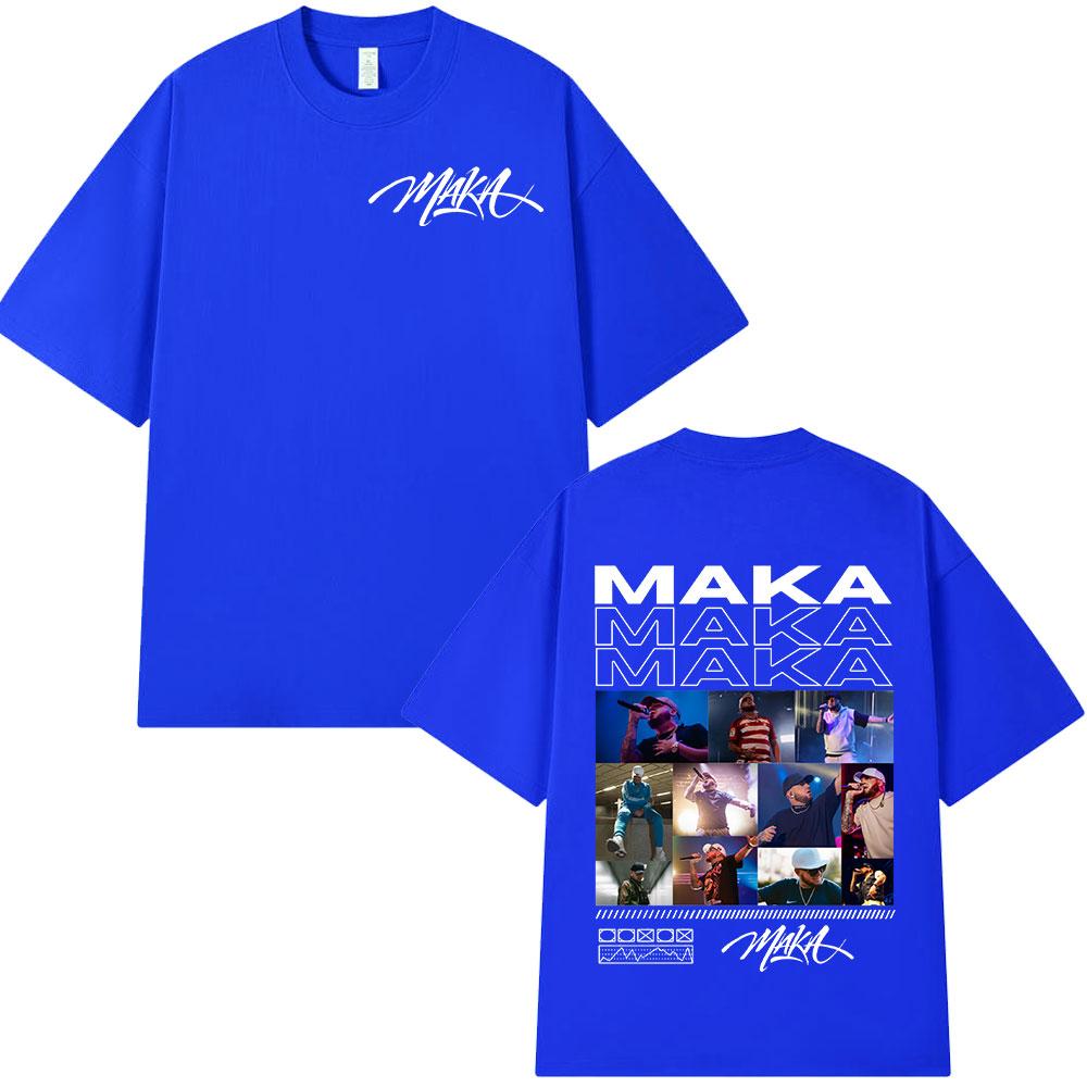 Rapper Maka 2025 Tour Graphic T Shirts Men Fashion Vintage T-shirt Casual Cotton Short Sleeve T Shirt Short Sleeve Streetwear