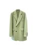Green suit short suit double-sided wool coat loose and fresh age-reducing temperament autumn and winter coat new
