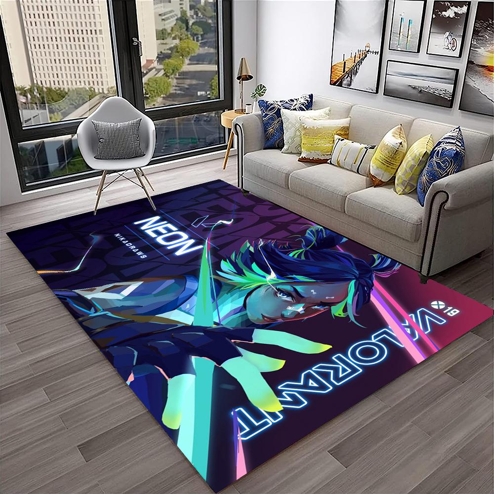 VALORANT Game Gamer Cartoon 3D Carpet Rug for Home Living Room Bedroom Sofa Doormat Decor,kids Play Area Rug Non-slip Floor Mat