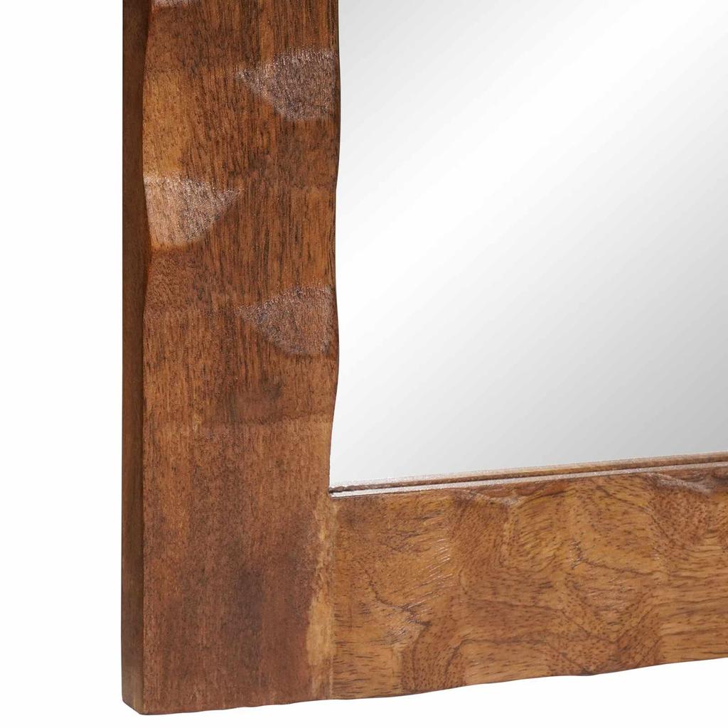 Bathroom Mirror with Acacia Brown Surface 50 x 70 x 2.5 cm