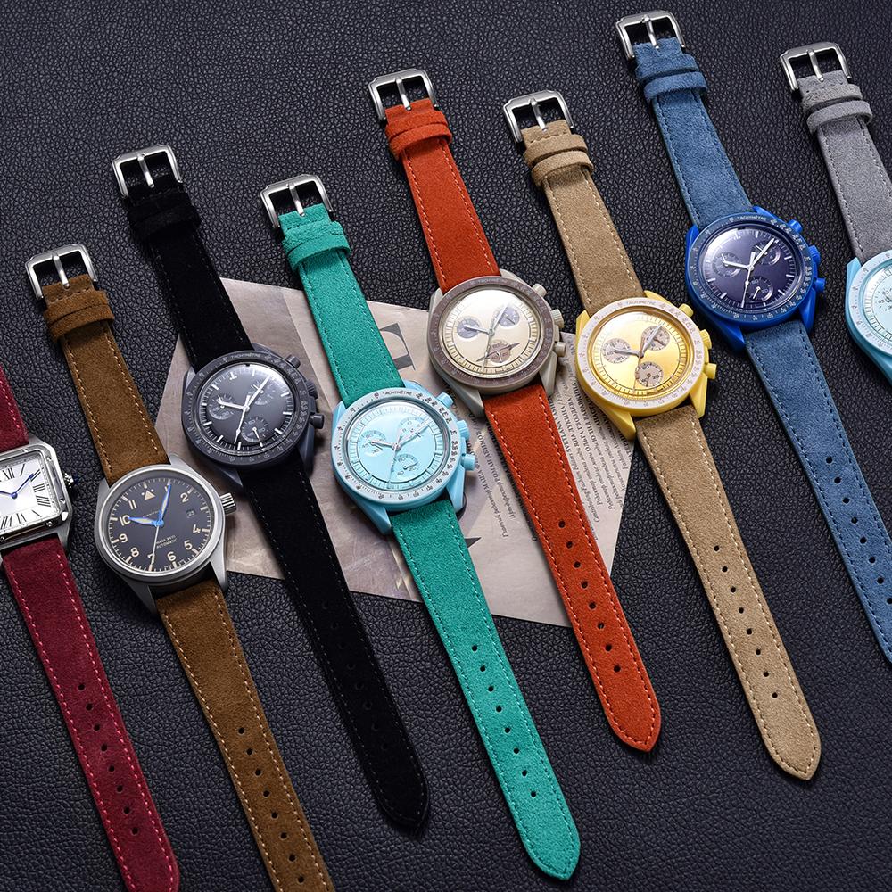 Premium Grade Quick Release Suede Leather Watch Strap Vintage Classic Leather Watchbands 18mm 19mm 20mm 22mm