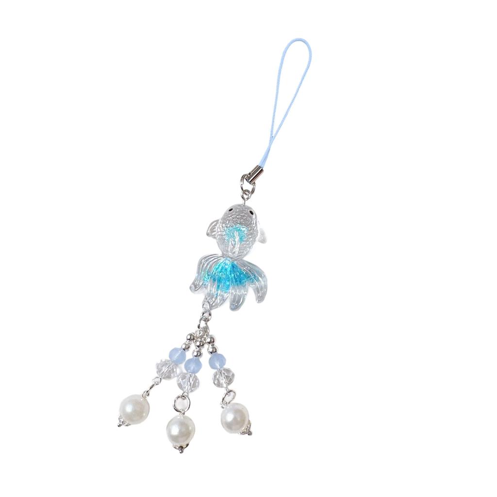 Glow In The Dark Koi Fish Phone Charm Keychain Lucky Charm Phone Chain Lanyard for Night Event DIY Accessories